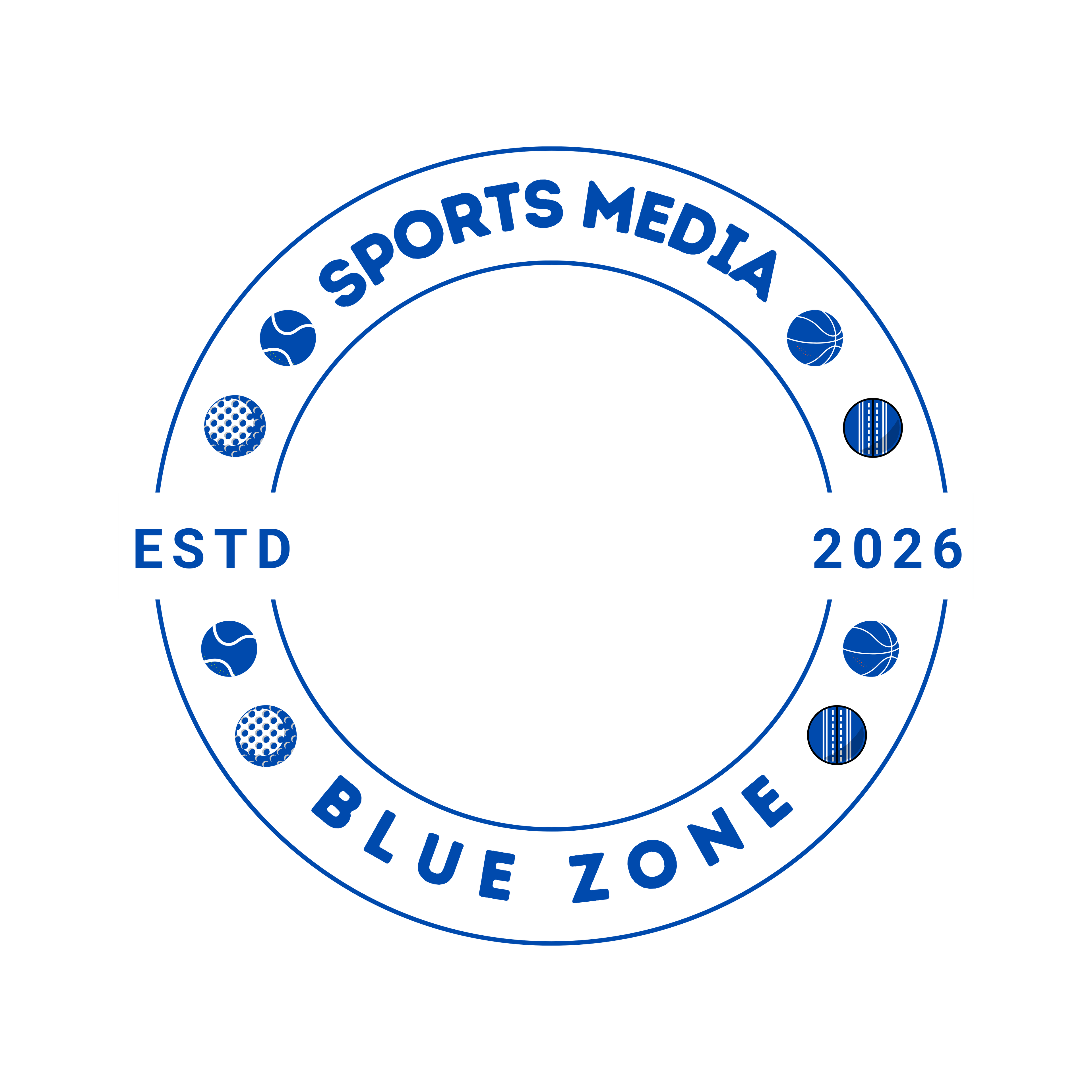 Sports Media Blue Zone Logo Border
